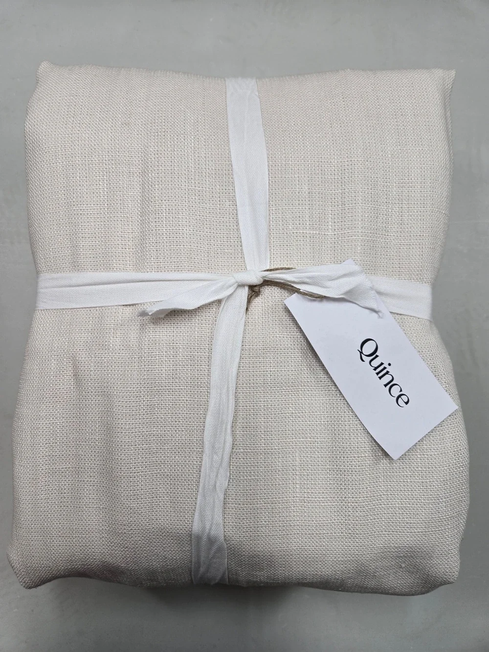 NWT QUINCE Set Of 2 48x84 Heavyweight European Linen Curtains Sand 0149